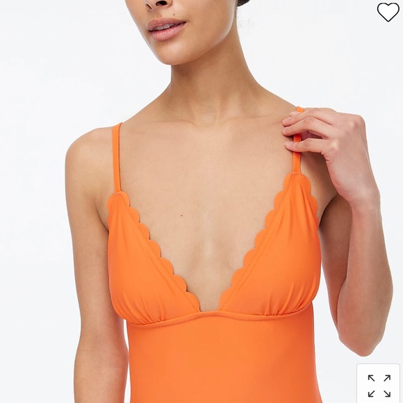NWT J. Crew Scalloped one-piece swimsuit in smoky coral orange BF041 - Picture 4 of 5